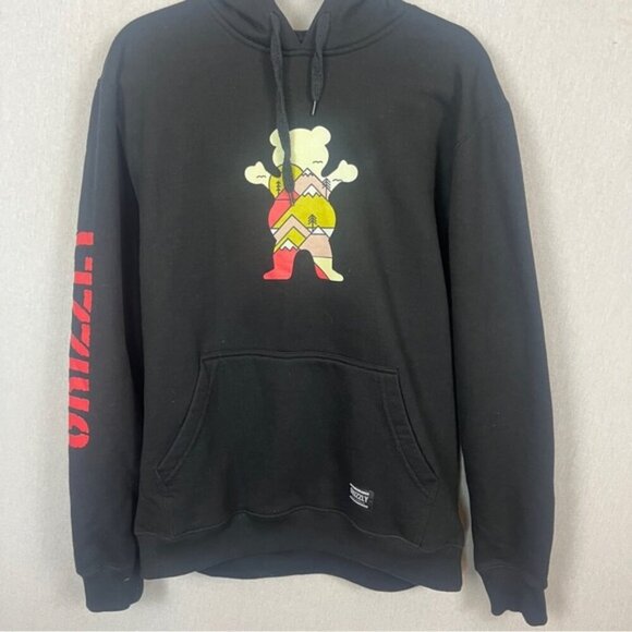 GRIZZLY MOUNTAIN BELT Griptape Bear sweatshirt hoodie Sz L 22.5” PTP - Picture 1 of 7